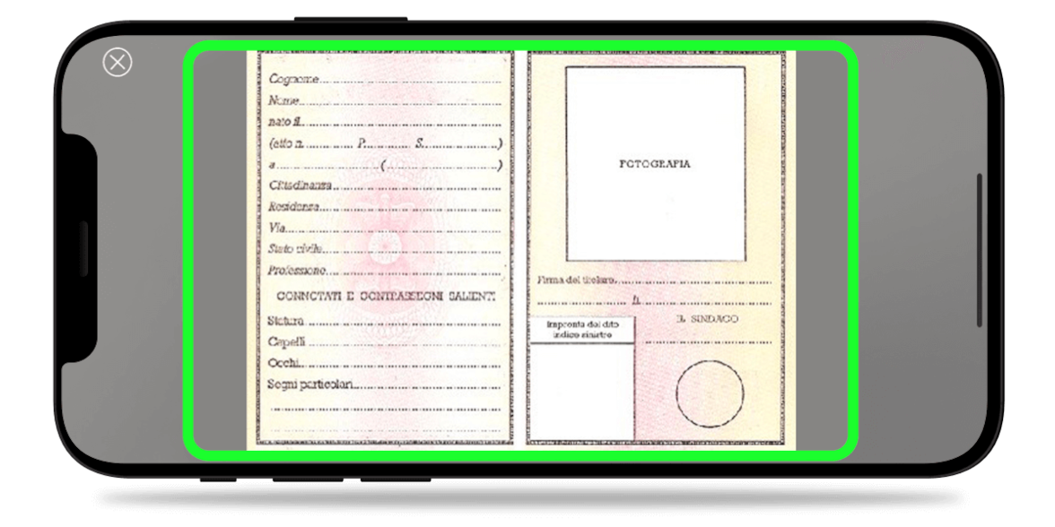 Foto della carta d'identità cartacea + tessera sanitaria  BBVA Italia